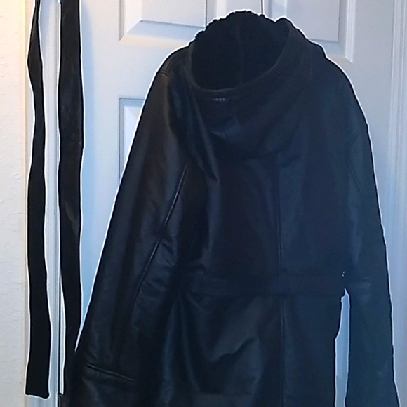 🐞Wilson Leather Hooded Faux Fur Lined Coat - Picture 11 of 16